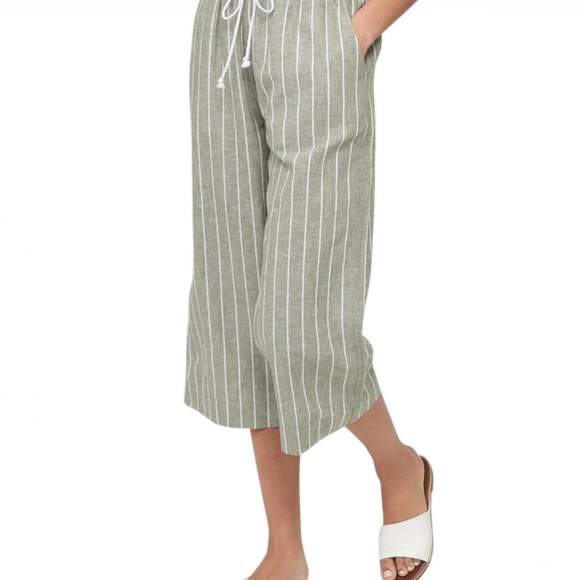 Beach Lunch Lounge Linen Cropped Pants (NWT) - Picture 3 of 8